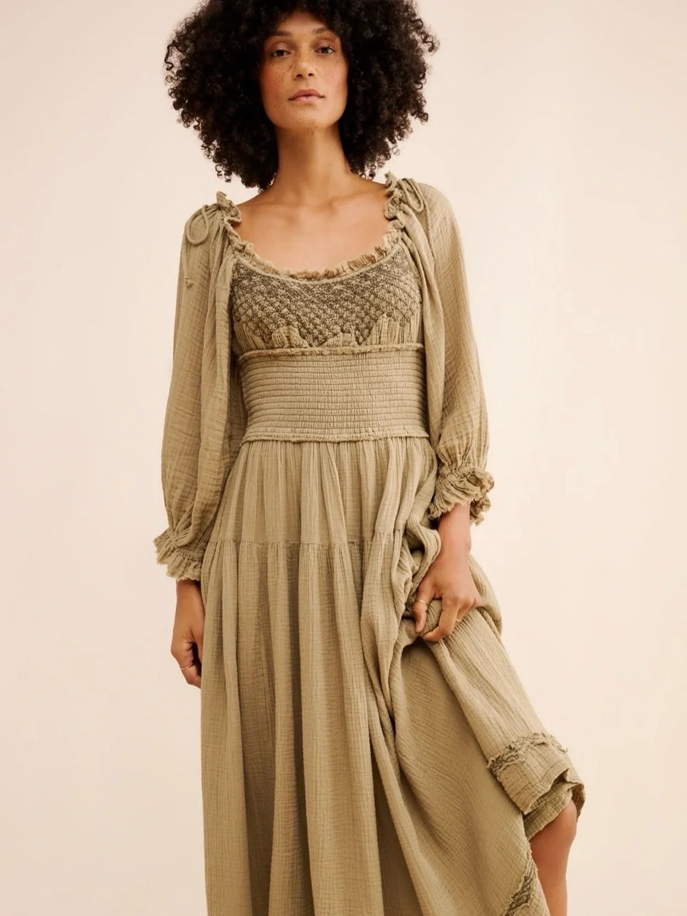Free People Toledo Embroidered Midi Dress - Picture 1 of 9